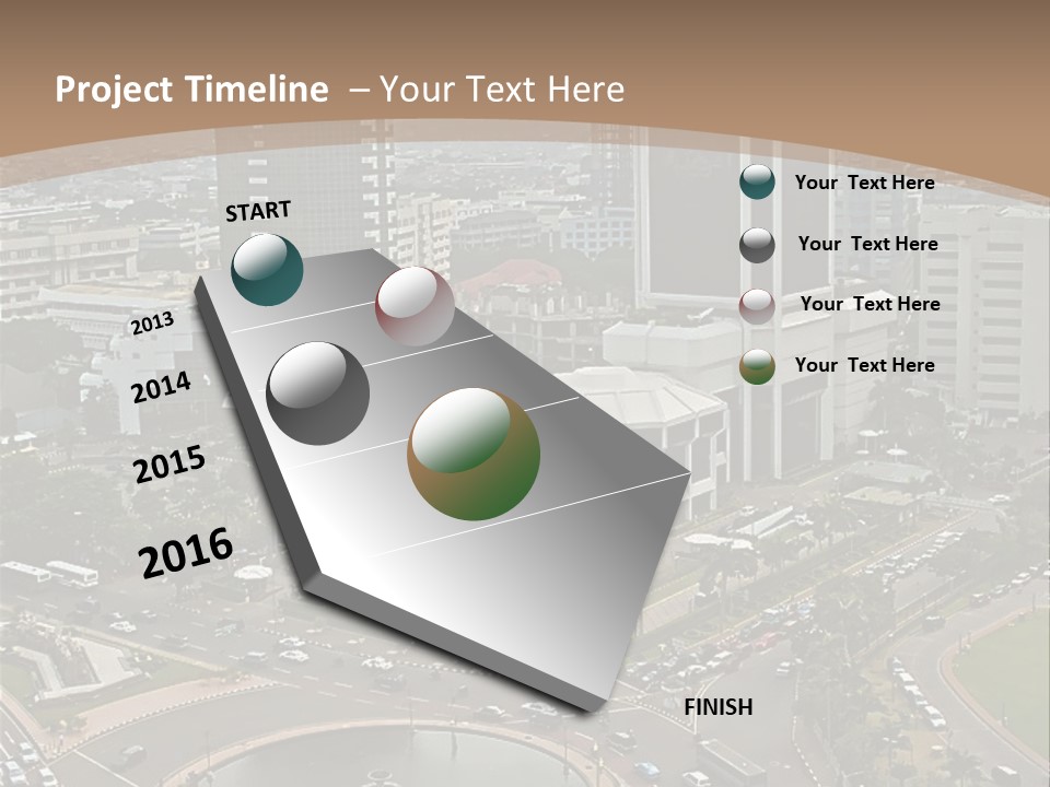 An Aerial View Of A City With A Fountain PowerPoint Template