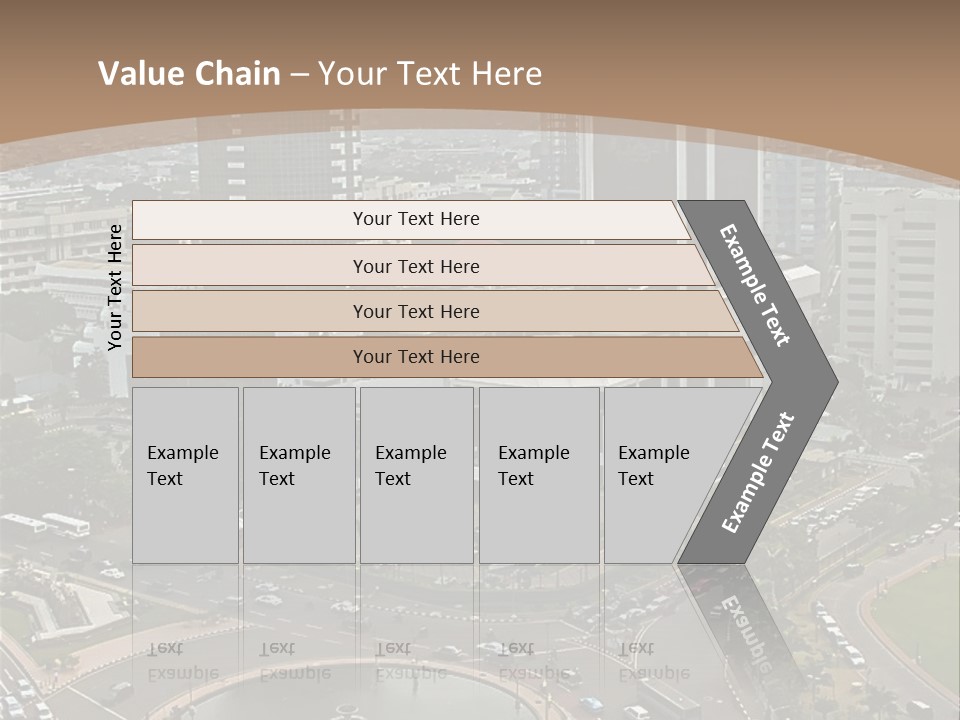 An Aerial View Of A City With A Fountain PowerPoint Template