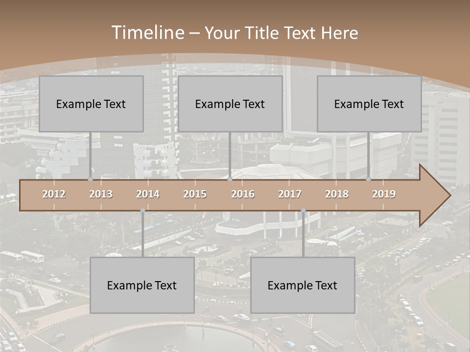 An Aerial View Of A City With A Fountain PowerPoint Template