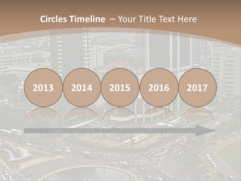 An Aerial View Of A City With A Fountain PowerPoint Template