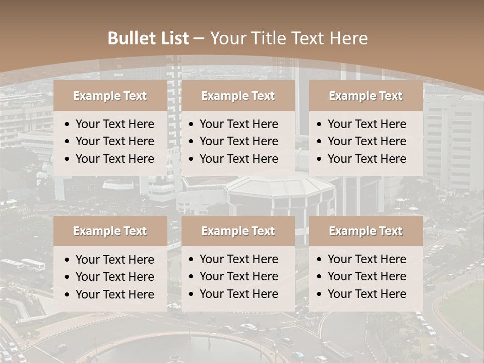 An Aerial View Of A City With A Fountain PowerPoint Template