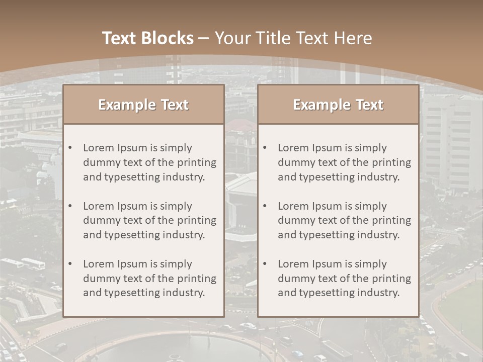 An Aerial View Of A City With A Fountain PowerPoint Template