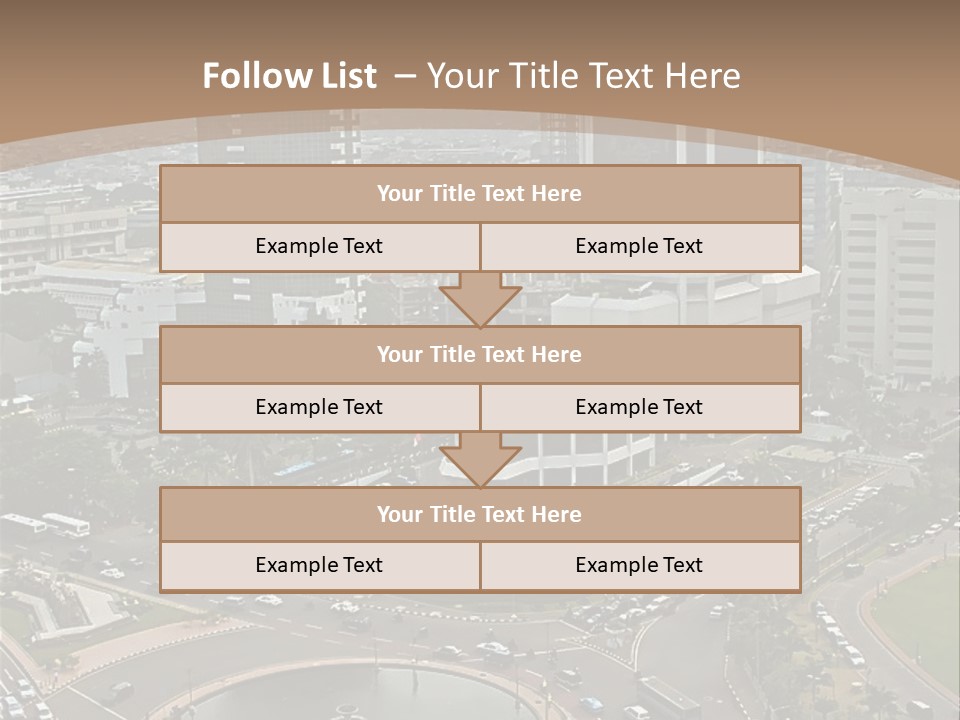 An Aerial View Of A City With A Fountain PowerPoint Template