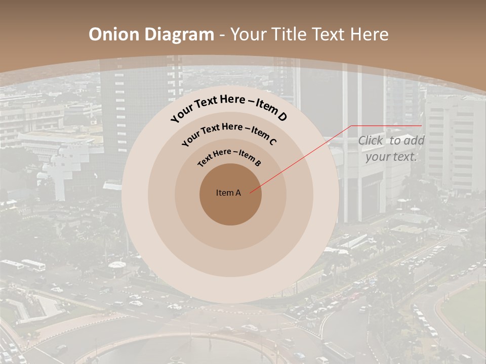 An Aerial View Of A City With A Fountain PowerPoint Template