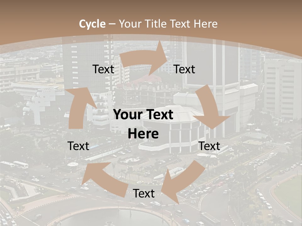 An Aerial View Of A City With A Fountain PowerPoint Template