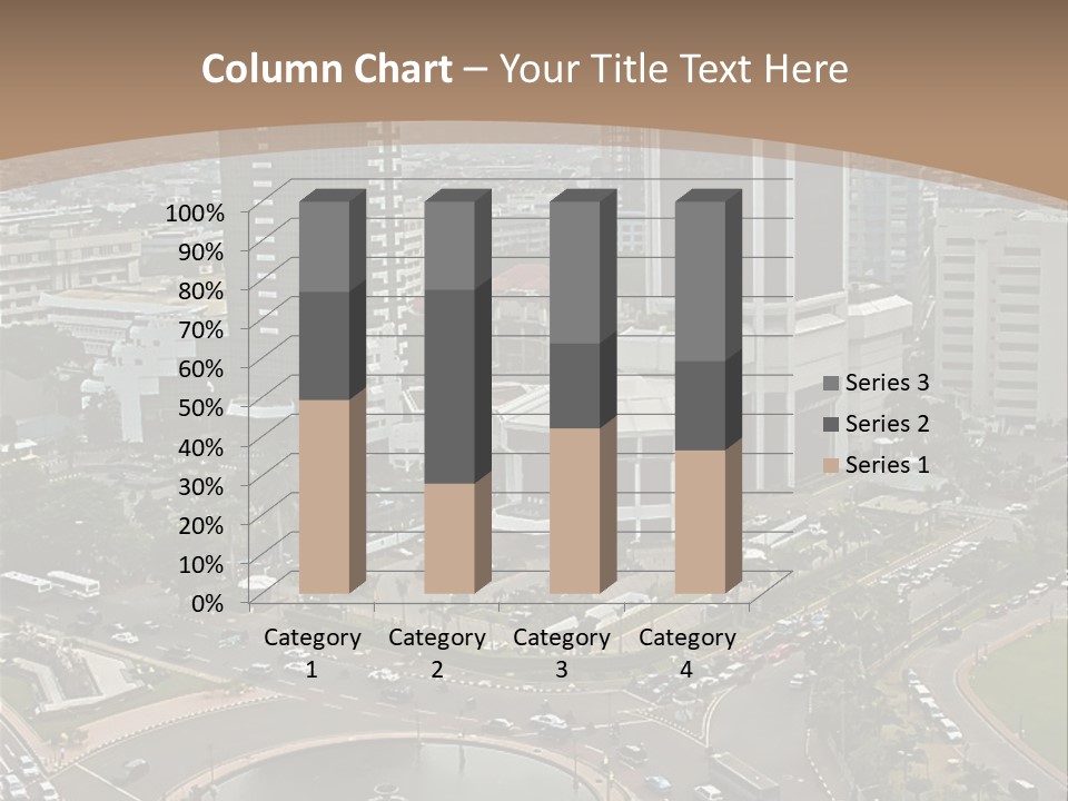 An Aerial View Of A City With A Fountain PowerPoint Template