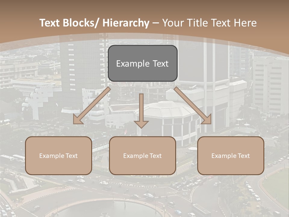 An Aerial View Of A City With A Fountain PowerPoint Template