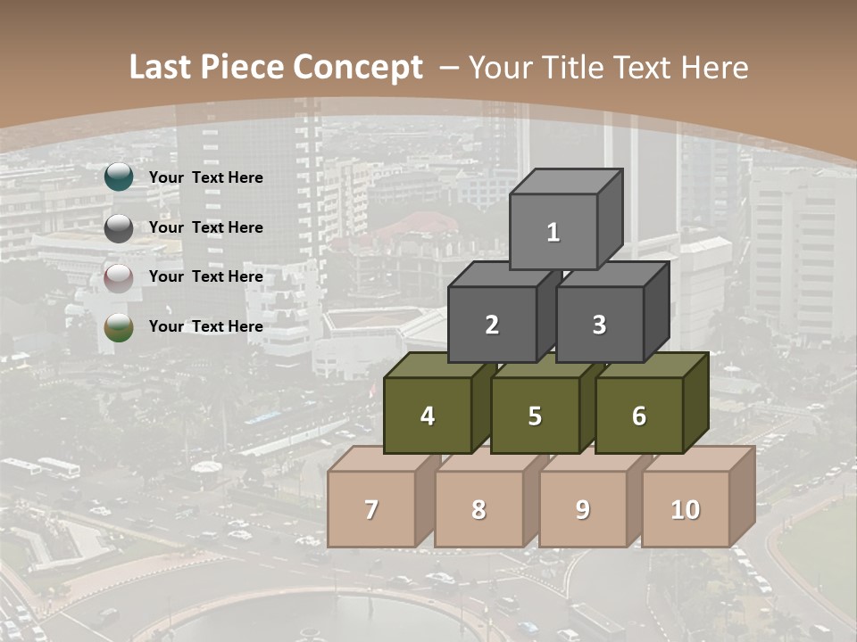 An Aerial View Of A City With A Fountain PowerPoint Template
