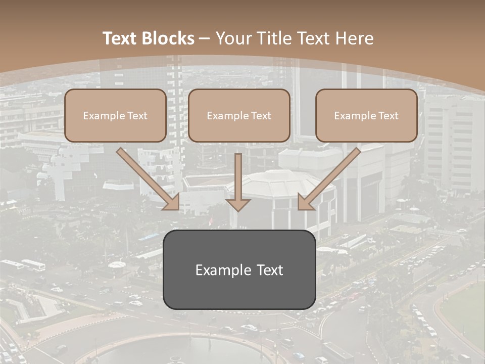 An Aerial View Of A City With A Fountain PowerPoint Template