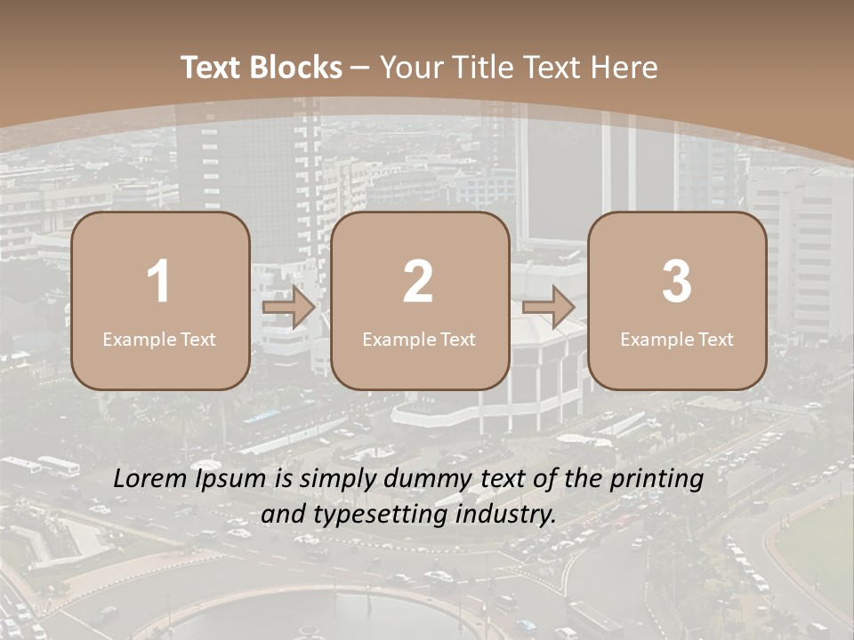 An Aerial View Of A City With A Fountain PowerPoint Template