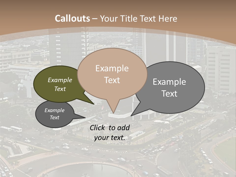 An Aerial View Of A City With A Fountain PowerPoint Template