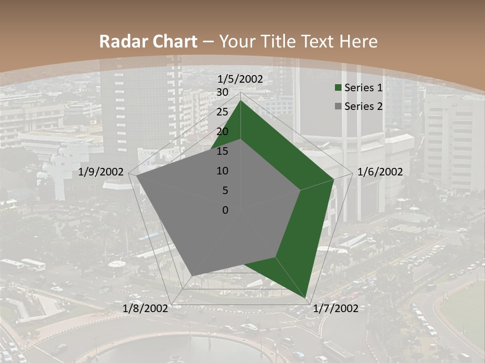 An Aerial View Of A City With A Fountain PowerPoint Template