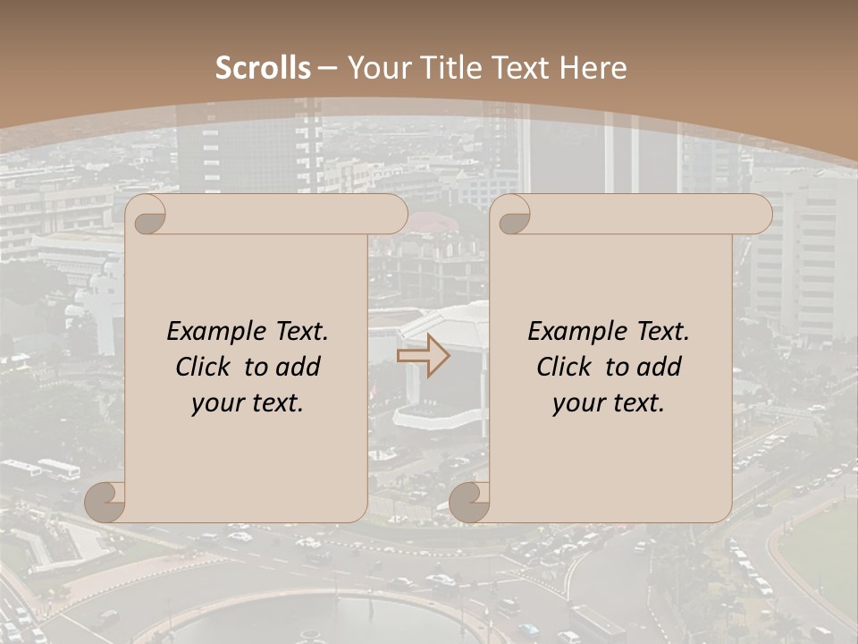 An Aerial View Of A City With A Fountain PowerPoint Template
