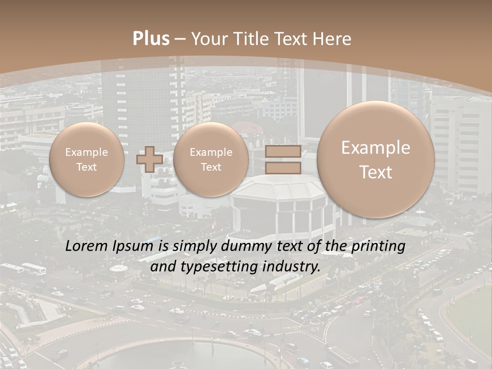 An Aerial View Of A City With A Fountain PowerPoint Template