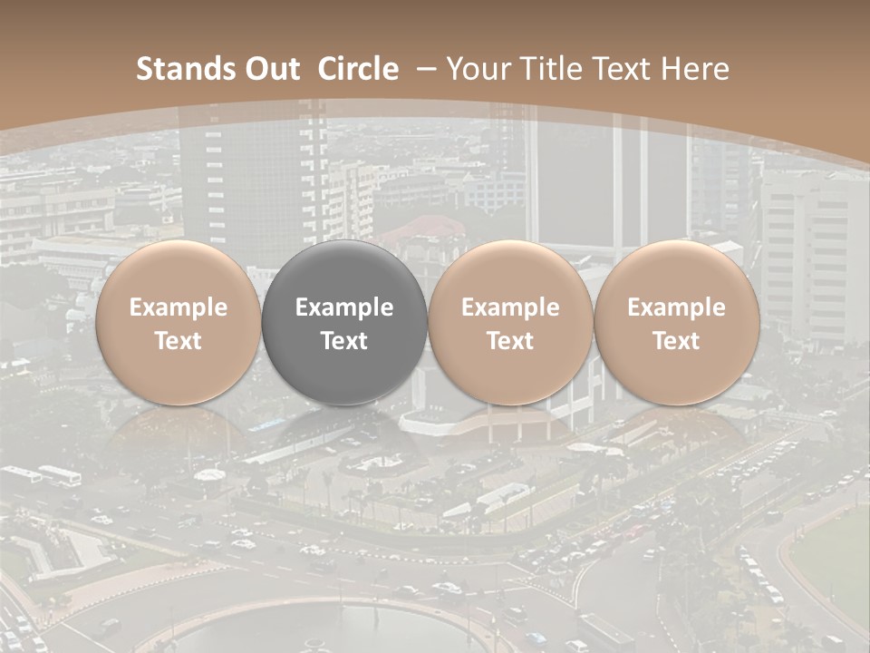 An Aerial View Of A City With A Fountain PowerPoint Template