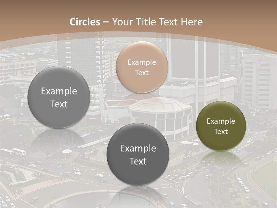 An Aerial View Of A City With A Fountain PowerPoint Template
