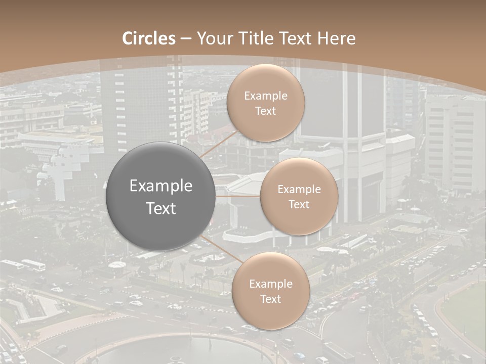 An Aerial View Of A City With A Fountain PowerPoint Template