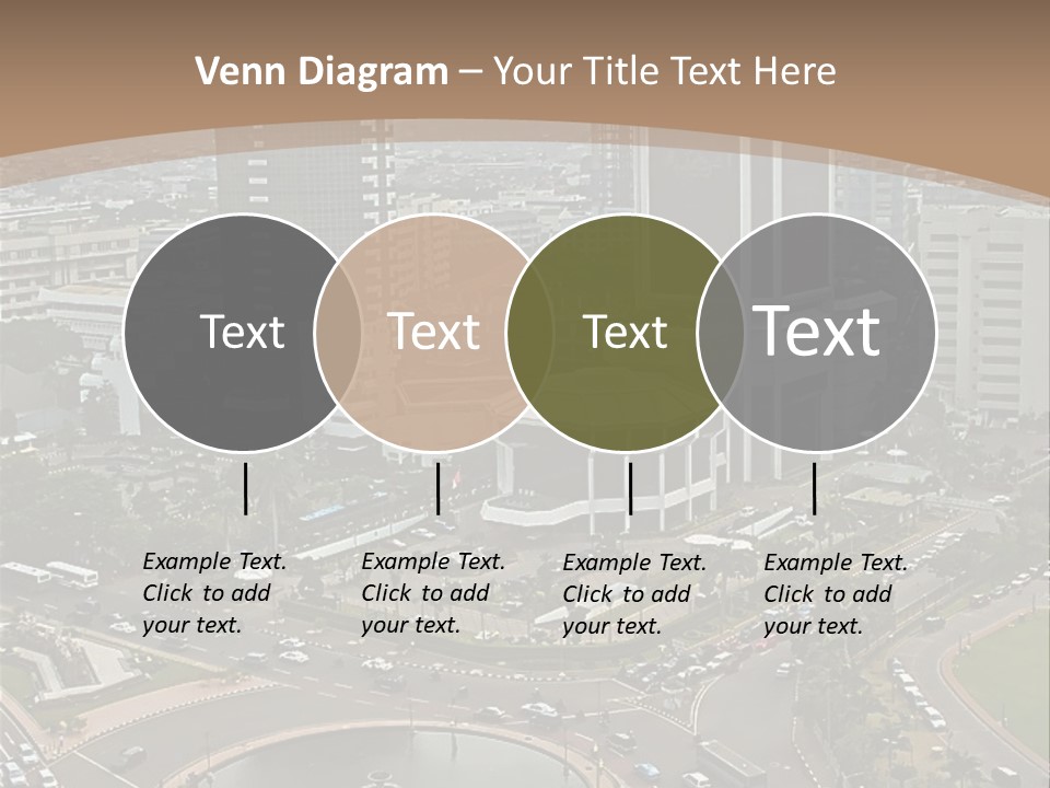 An Aerial View Of A City With A Fountain PowerPoint Template