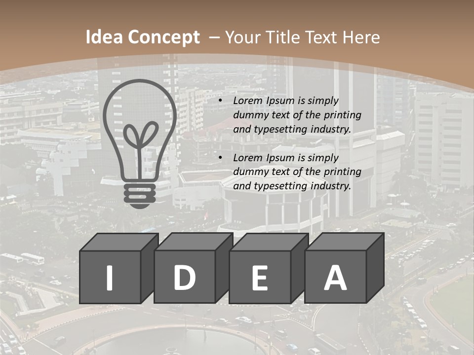 An Aerial View Of A City With A Fountain PowerPoint Template