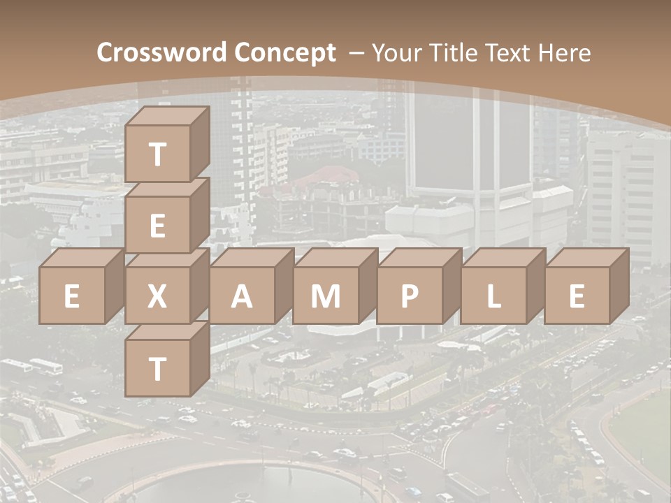 An Aerial View Of A City With A Fountain PowerPoint Template