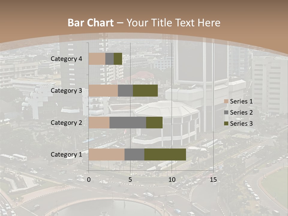 An Aerial View Of A City With A Fountain PowerPoint Template