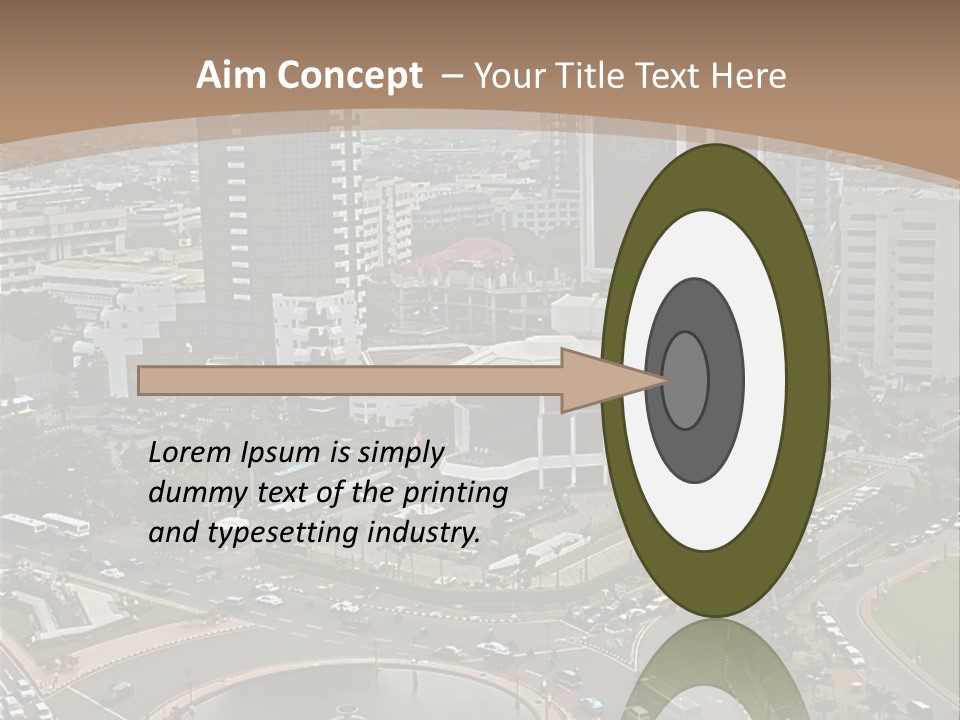 An Aerial View Of A City With A Fountain PowerPoint Template
