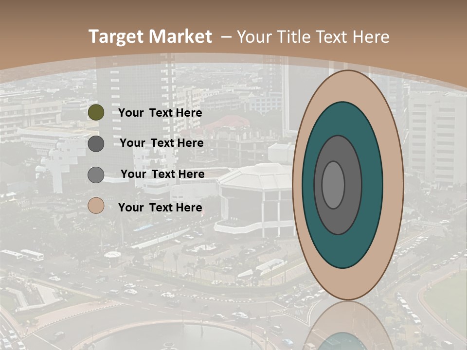 An Aerial View Of A City With A Fountain PowerPoint Template