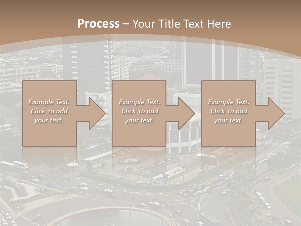 An Aerial View Of A City With A Fountain PowerPoint Template