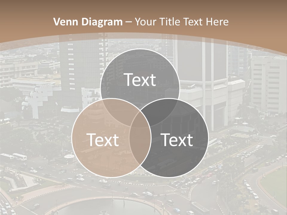 An Aerial View Of A City With A Fountain PowerPoint Template