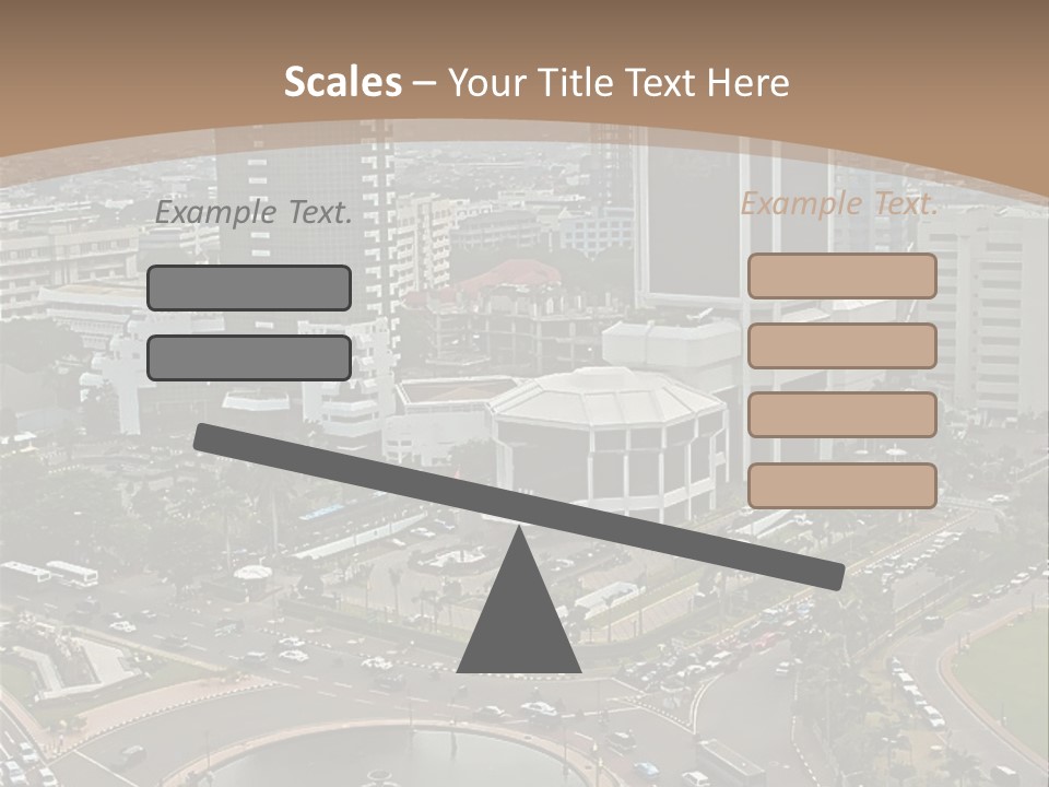 An Aerial View Of A City With A Fountain PowerPoint Template