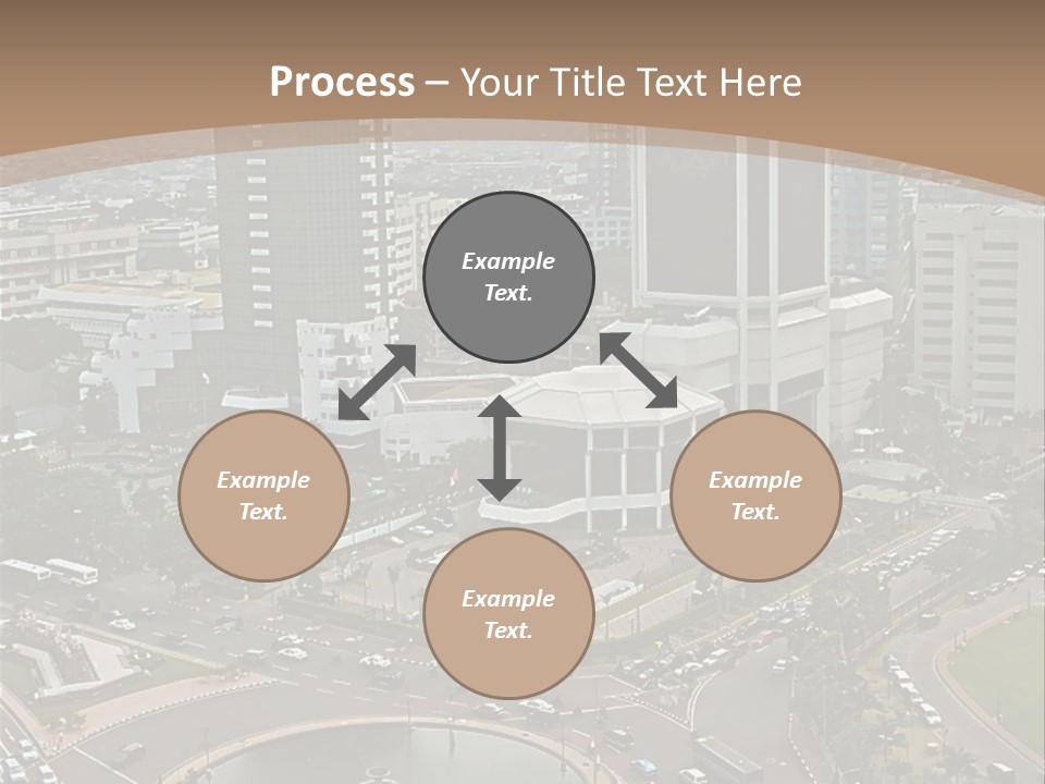 An Aerial View Of A City With A Fountain PowerPoint Template