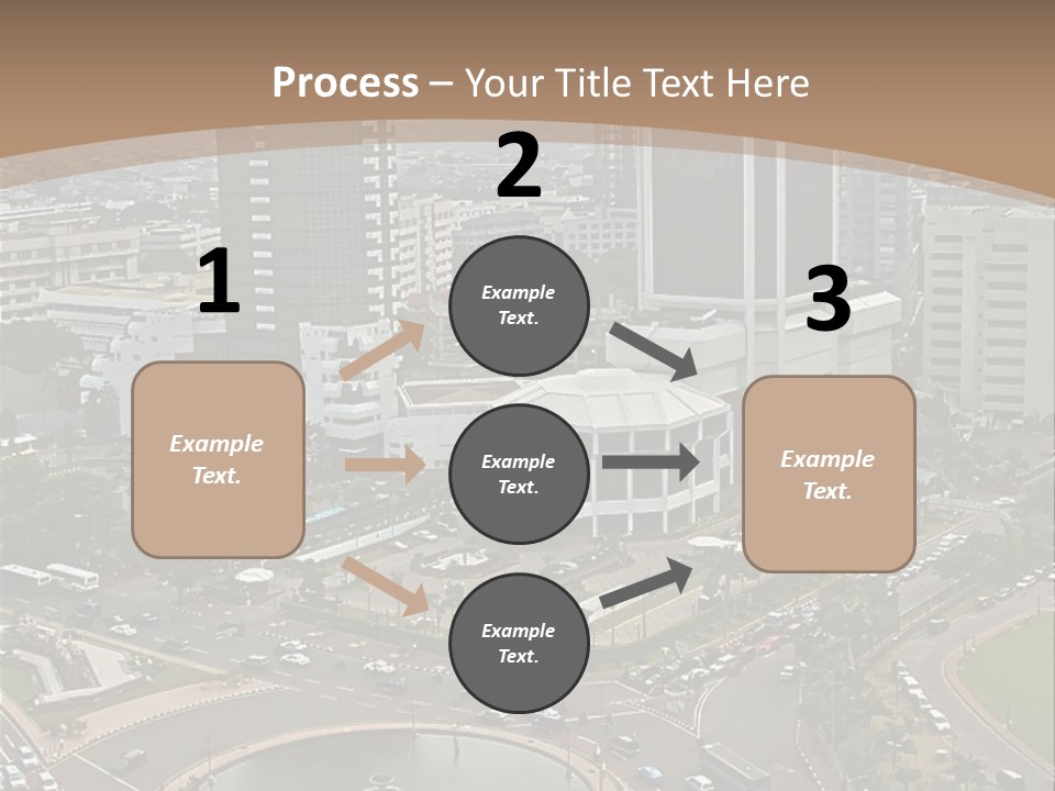 An Aerial View Of A City With A Fountain PowerPoint Template
