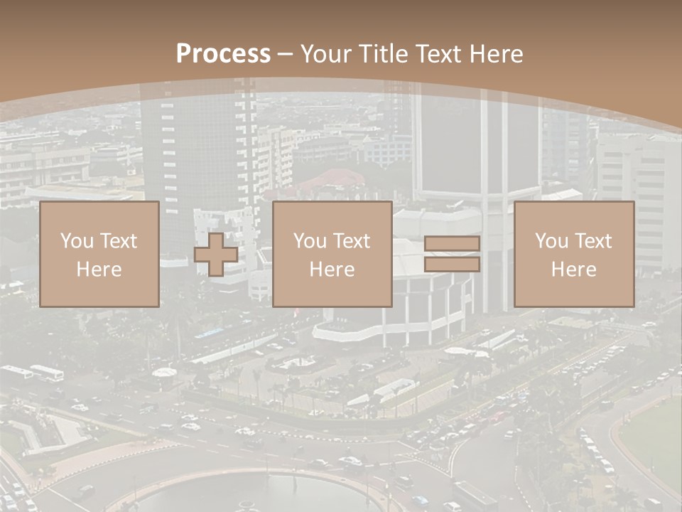 An Aerial View Of A City With A Fountain PowerPoint Template