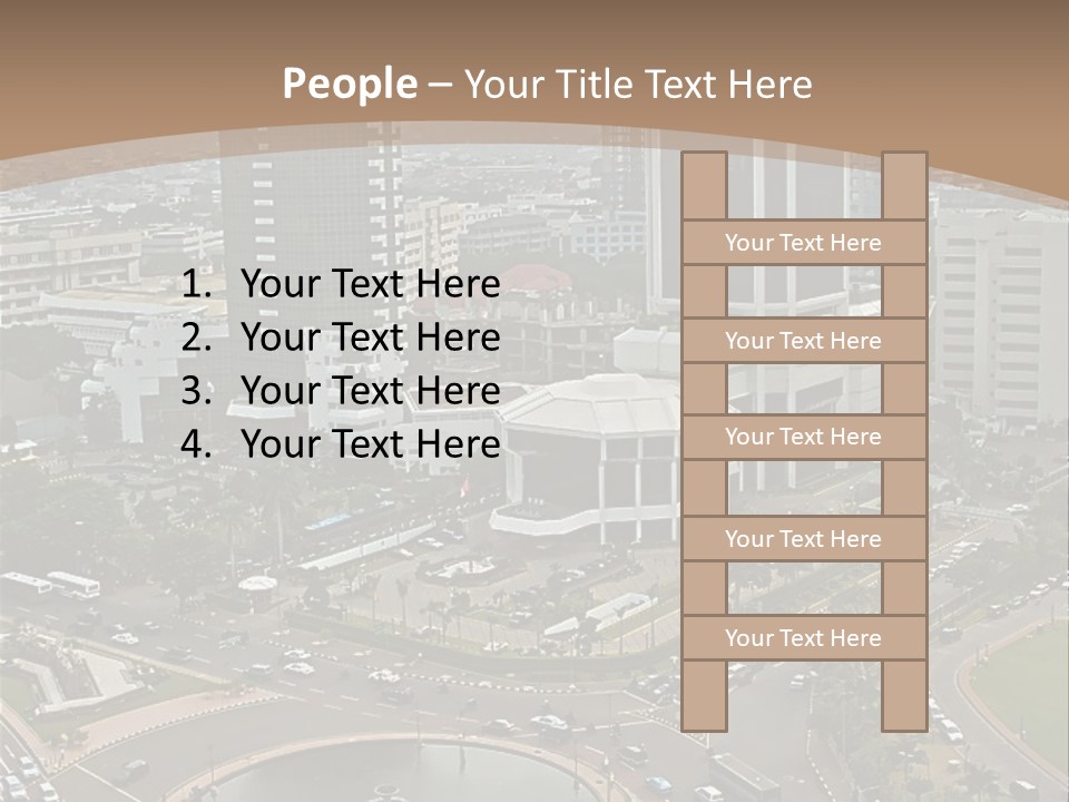 An Aerial View Of A City With A Fountain PowerPoint Template