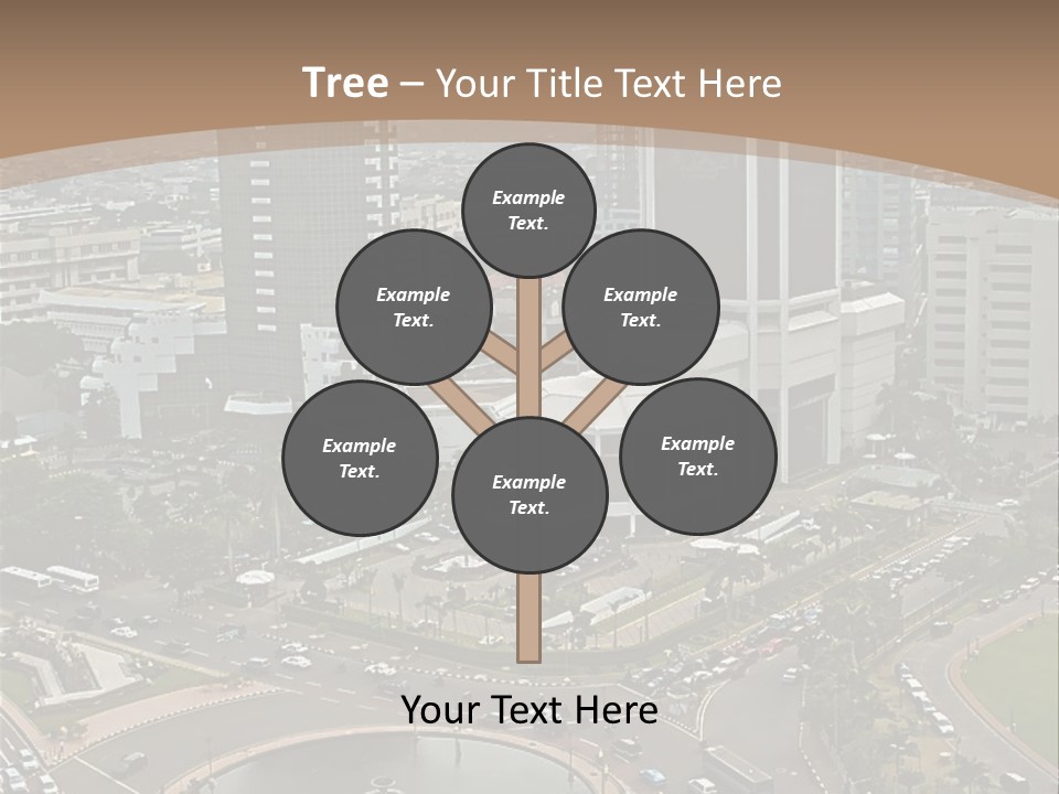 An Aerial View Of A City With A Fountain PowerPoint Template