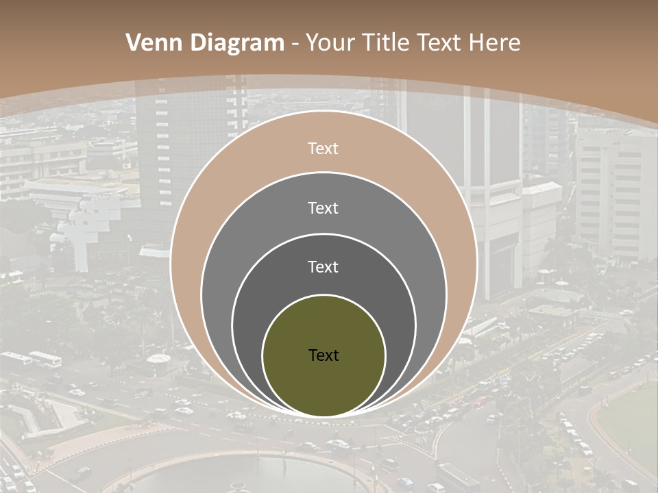 An Aerial View Of A City With A Fountain PowerPoint Template
