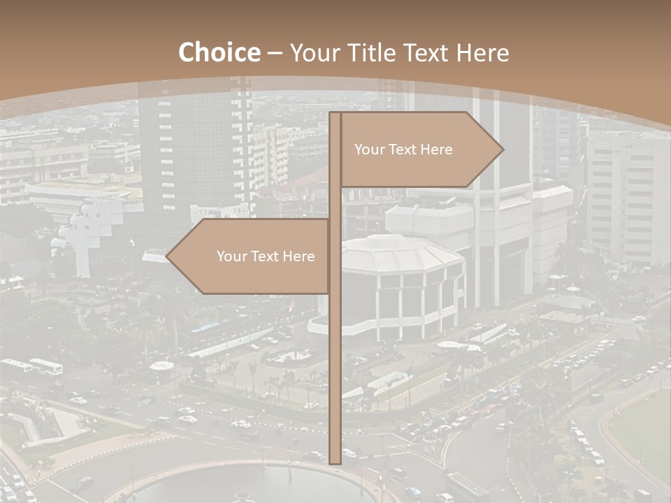 An Aerial View Of A City With A Fountain PowerPoint Template