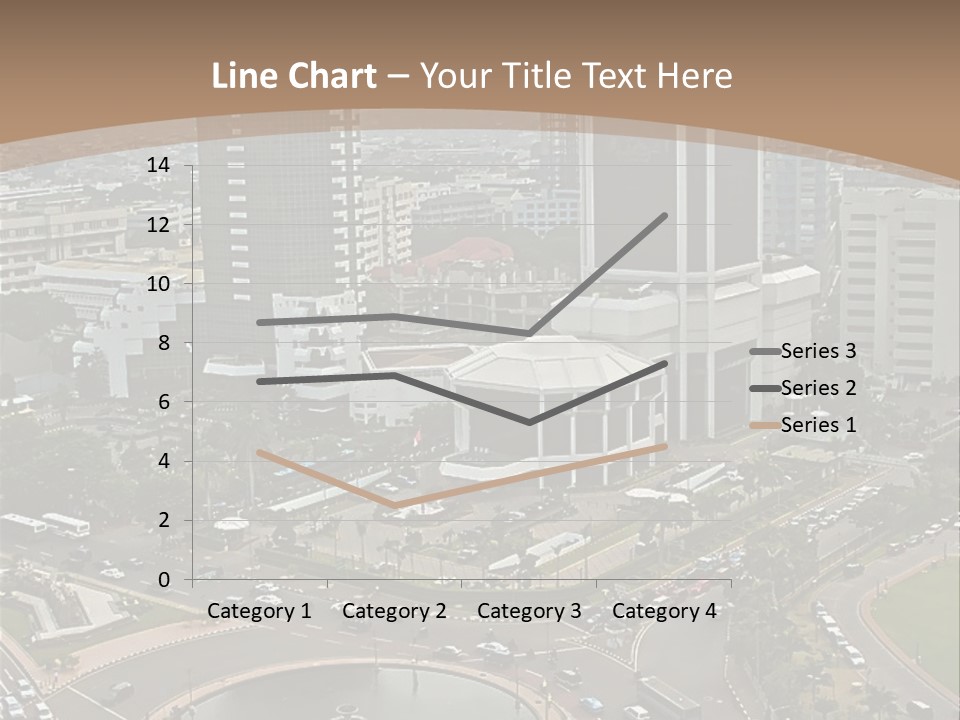 An Aerial View Of A City With A Fountain PowerPoint Template