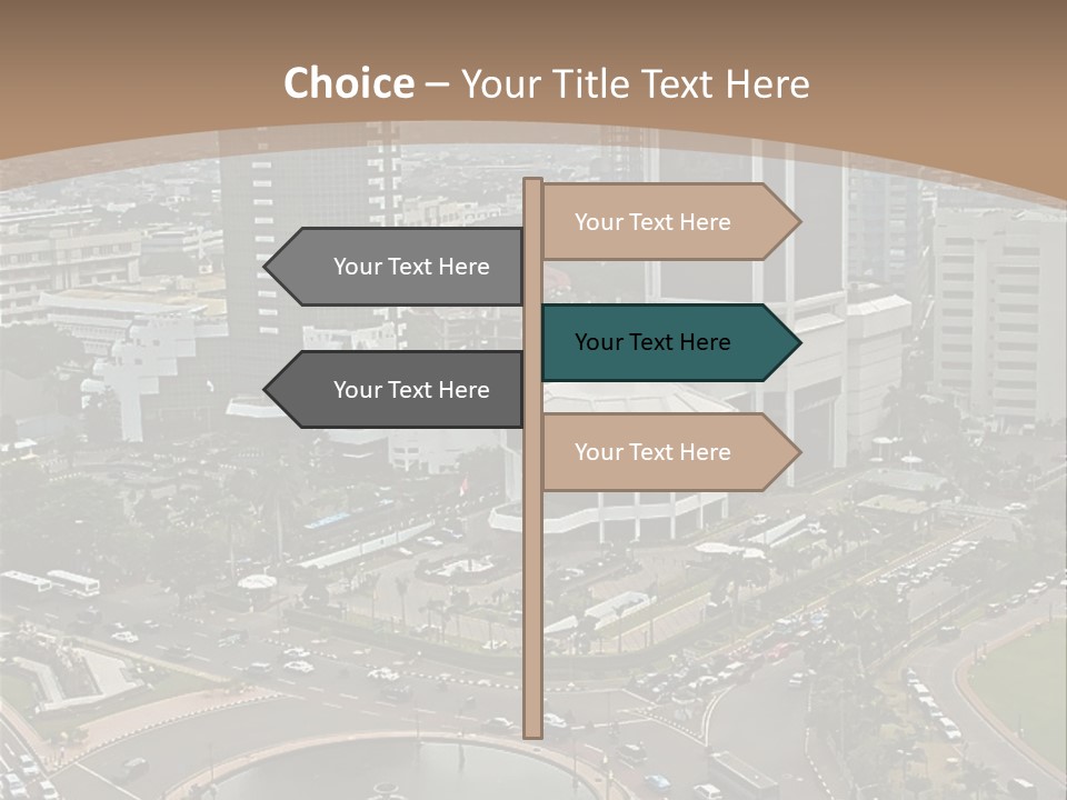 An Aerial View Of A City With A Fountain PowerPoint Template