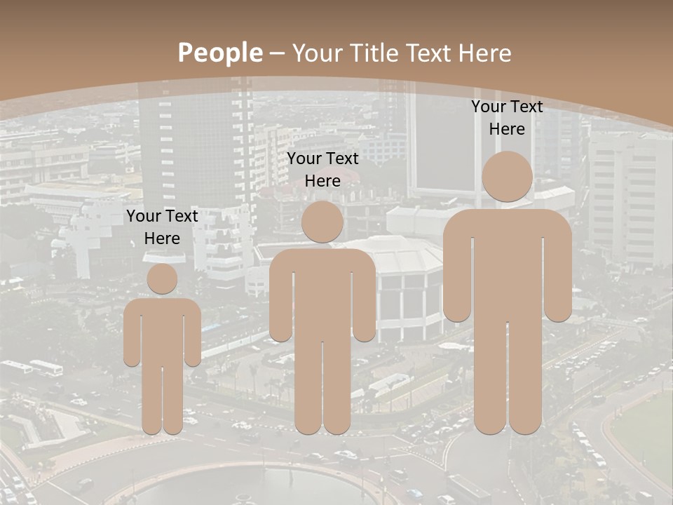 An Aerial View Of A City With A Fountain PowerPoint Template