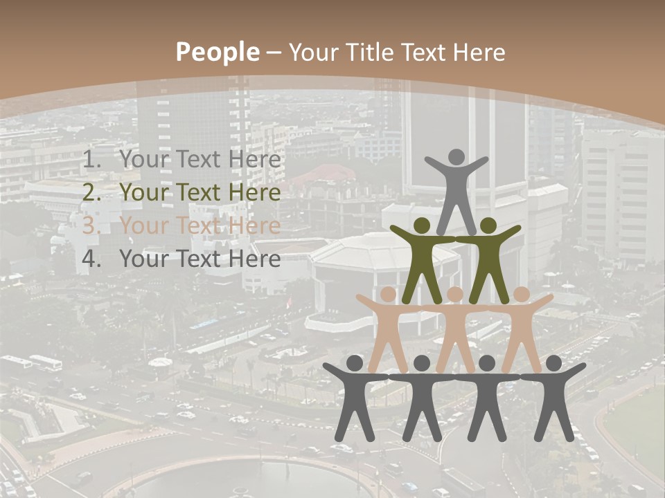 An Aerial View Of A City With A Fountain PowerPoint Template