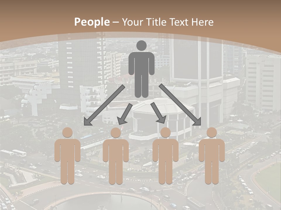 An Aerial View Of A City With A Fountain PowerPoint Template