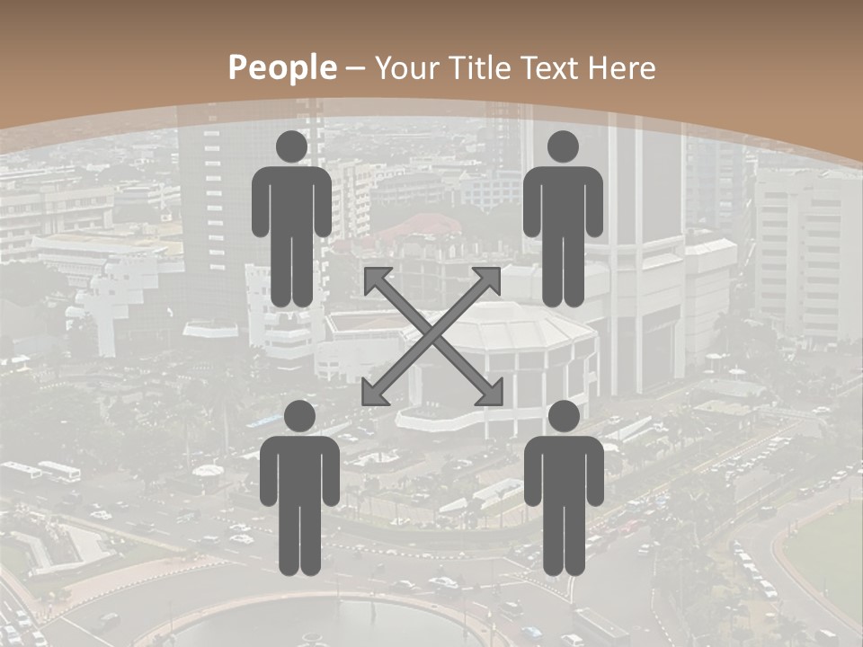 An Aerial View Of A City With A Fountain PowerPoint Template