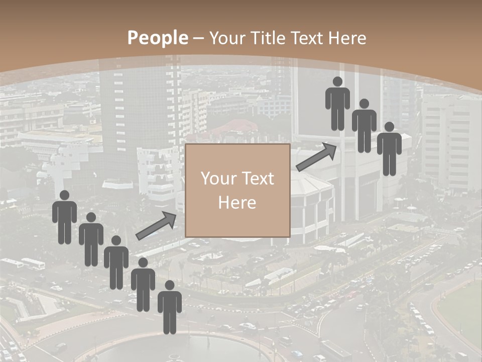 An Aerial View Of A City With A Fountain PowerPoint Template