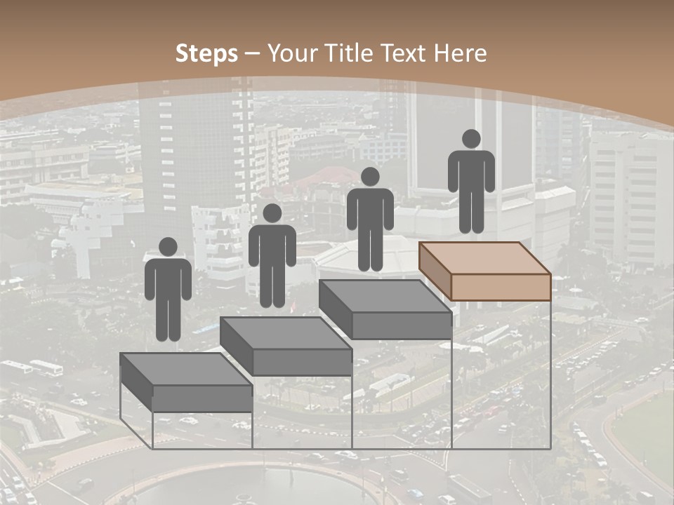 An Aerial View Of A City With A Fountain PowerPoint Template