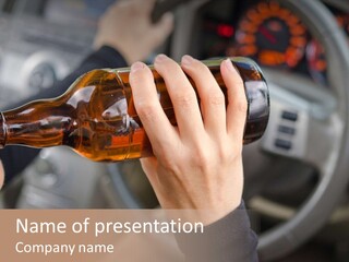 Bottle Closeup Holding PowerPoint Template