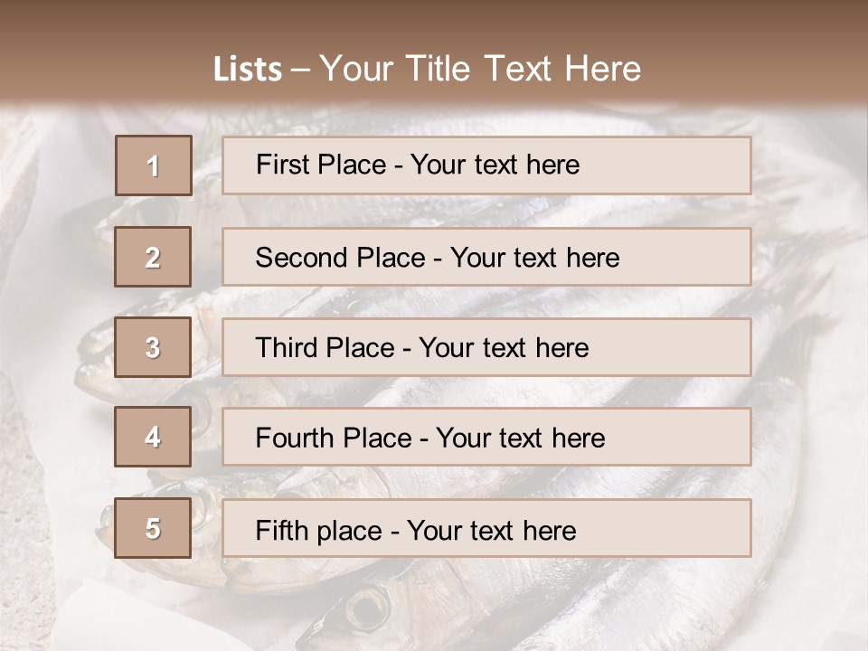 Wooden Board Food Fillet PowerPoint Template