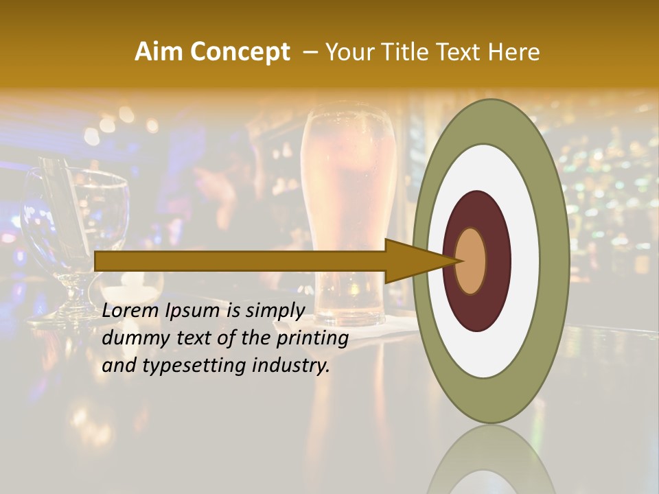A Glass Of Beer Sitting On Top Of A Table PowerPoint Template