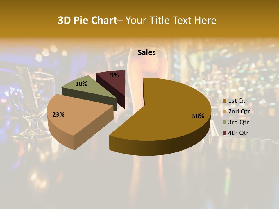 A Glass Of Beer Sitting On Top Of A Table PowerPoint Template