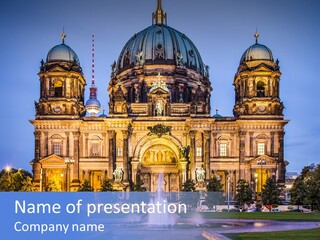 Tv Tower East Berlin Berliner Dom PowerPoint Template